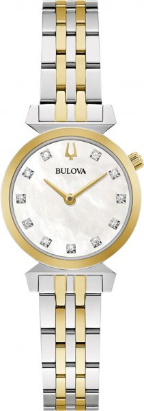 Bulova Uhr 98P202 Damen Classic Kollektion 11 Diamanten Bicolor Qaurz